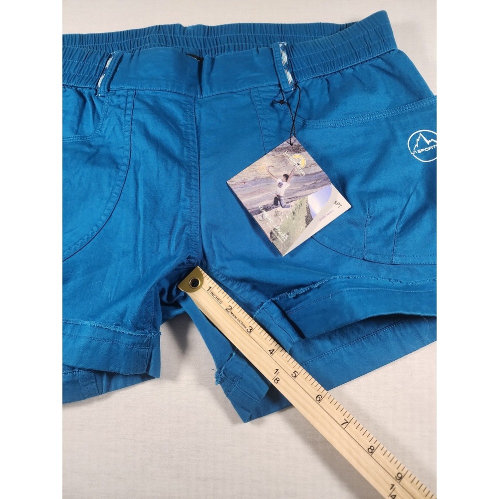 La Sportiva Climbing Shorts Womens Size XL Blue Stretch Organic Cotton Pull On - Picture 2 of 11